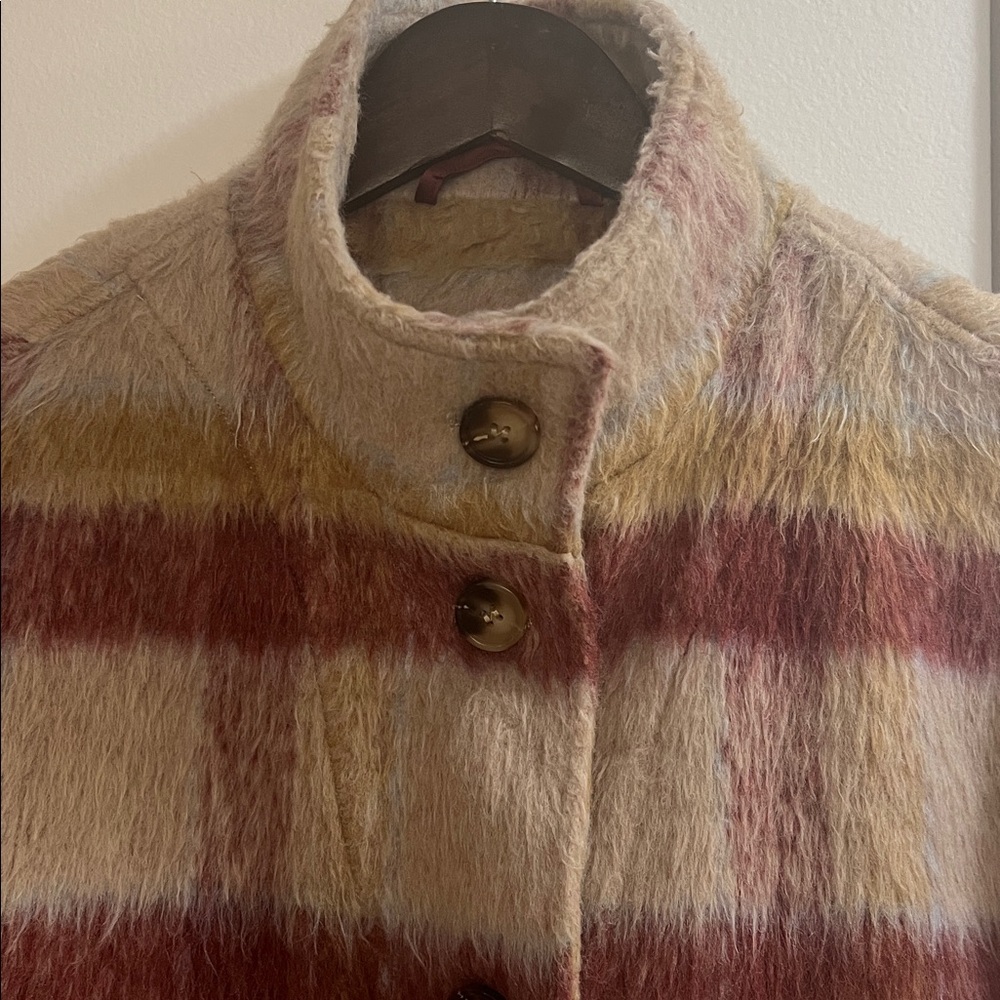 Avec Les Filles Multicolor Plaid Teddy Jacket S